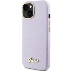 Guess GUHCP15SPGMCSL iPhone 15 6.1" liliowy|lilac hardcase Glitter Glossy Script цена и информация | Чехлы для телефонов | hansapost.ee