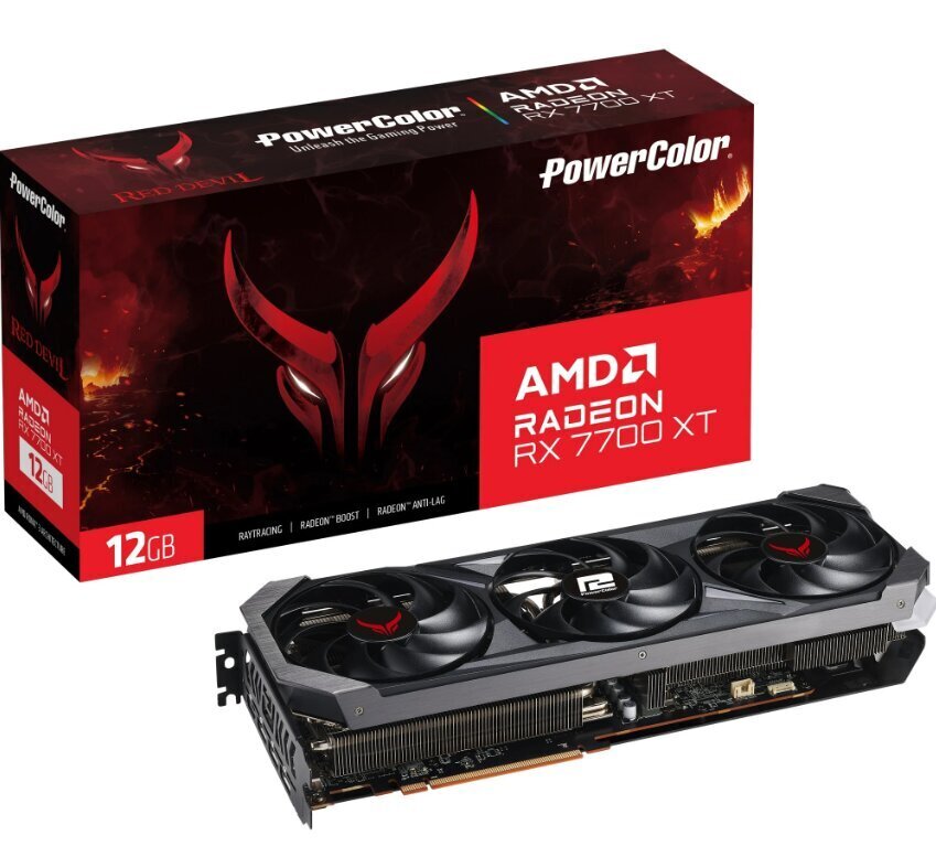 PowerColor Red Devil AMD Radeon RX 7700 XT (RX 7700 XT 12G-E/OC) hind ja info | Videokaardid | hansapost.ee