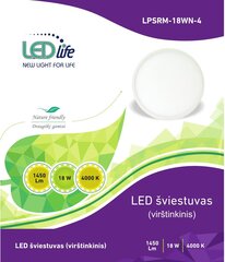 Laevalgusti pinnapealse paigaldusega LEDlife LED18W, ümmargune hind ja info | Seinavalgustid | hansapost.ee