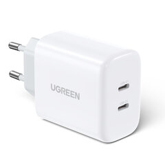 Зарядное устройство UGREEN CD243, 2x USB-C, 40 Вт (белое) цена и информация | Зарядные устройства для телефонов | hansapost.ee