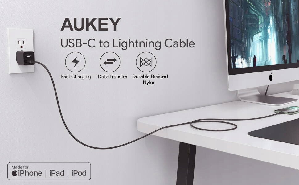 Aukey CB-CL02 цена и информация | Mobiiltelefonide kaablid | hansapost.ee