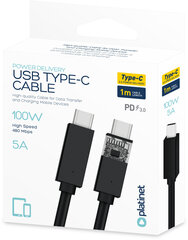 Platinet кабель USB-C - USB-C 5A 100W 1 м, черный (PUCC5A1B) цена и информация | Borofone 43757-uniw | hansapost.ee