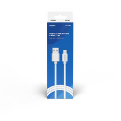 USB-кабель 3 м USB 2.0, USB A - Micro USB Белый SAVIO CL-167 цена и информация | Кабели для телефонов | hansapost.ee