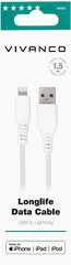 Vivanco кабель USB - Lightning 1.5 м, белый (61687) цена и информация | Borofone 43757-uniw | hansapost.ee