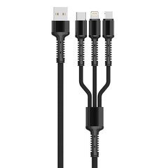 LDNIO Кабель USB-Lightning/Micro-USB/USB-C LDNIO LC93 3in1, 3.4A (черный) цена и информация | Кабели для телефонов | hansapost.ee