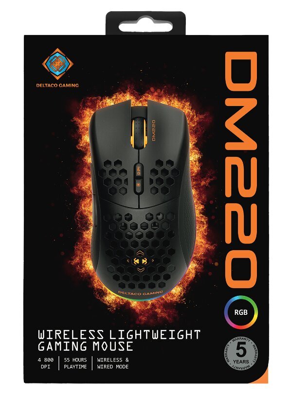 Deltaco Gaming Mouse DM220, RGB, SPCP6651, 400-6400 DPI, 1000 HZ, BLACK цена и информация | Arvutihiired | hansapost.ee
