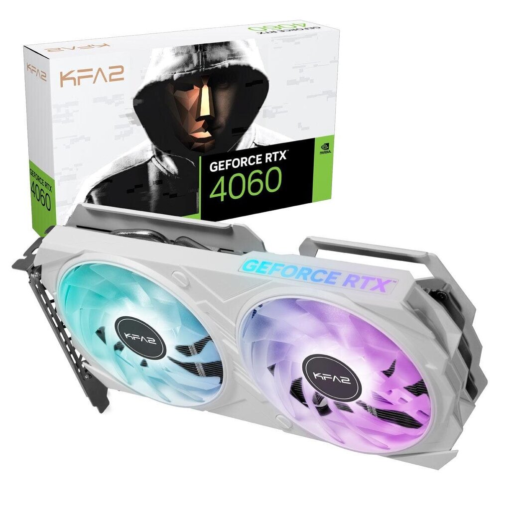 KFA2 GeForce RTX 4060 EX White 1-Click OC (46NSL8MD8NWK) цена и информация | Videokaardid | hansapost.ee