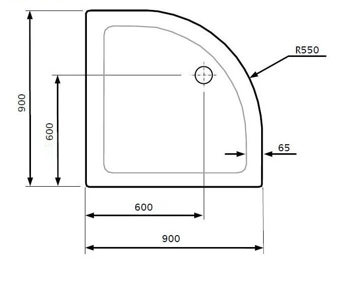 Dušikabiini alus DBM 90x90 hind ja info | Dušialused | hansapost.ee