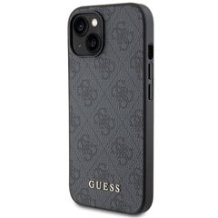 Чехол Guess для iPhone 15 Plus 6,7 GUHCP15MG4GFGR szara HC PU 4G Metal Logo цена и информация | Чехлы для телефонов | hansapost.ee