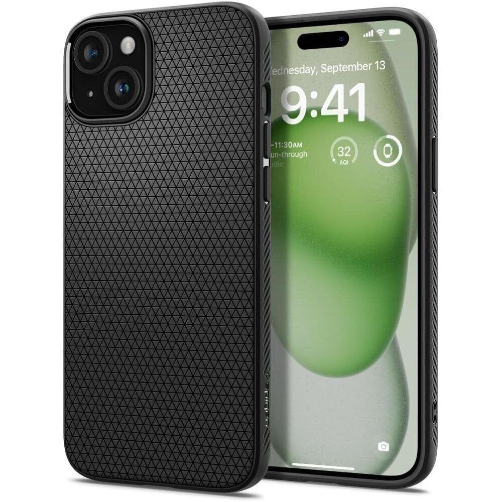 Spigen Liquid Air iPhone 15 Plus 6.7" Matte Black hind ja info | Telefonide kaitsekaaned ja -ümbrised | hansapost.ee