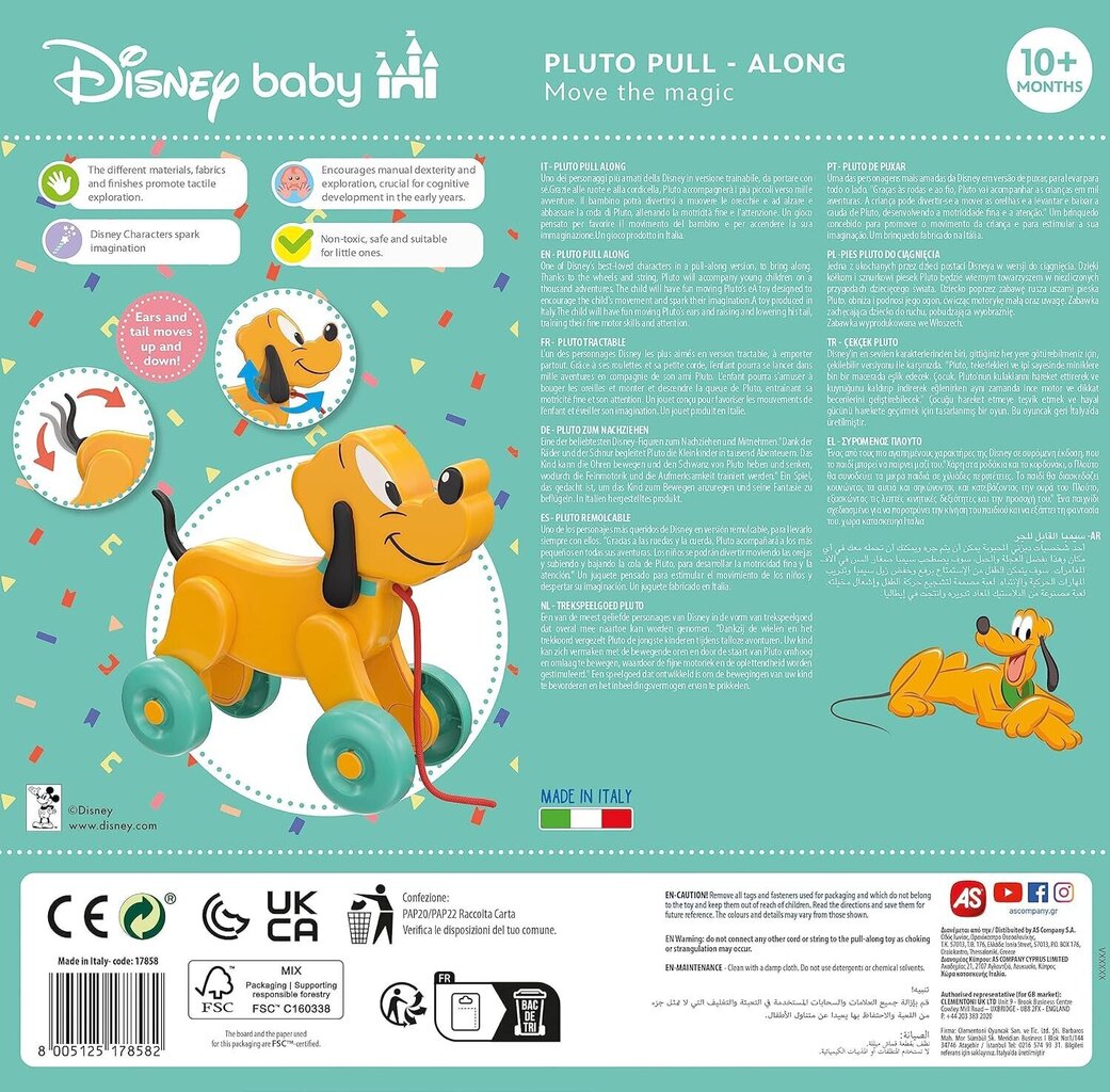 Järelveetav mänguasi Clementoni Disney Pluuto hind ja info | Beebide mänguasjad | hansapost.ee