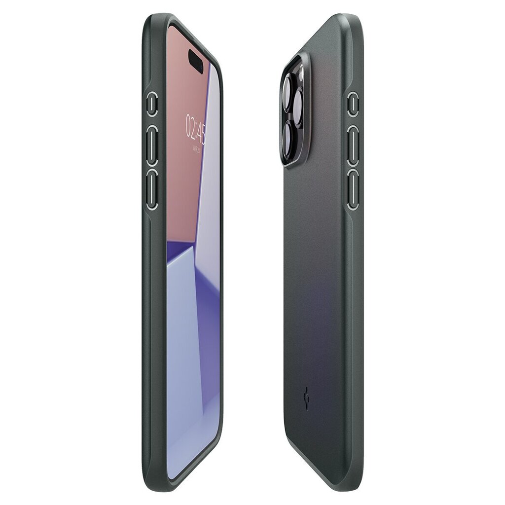 Spigen Thin Fit case iPhone 15 Pro - green hind ja info | Telefonide kaitsekaaned ja -ümbrised | hansapost.ee