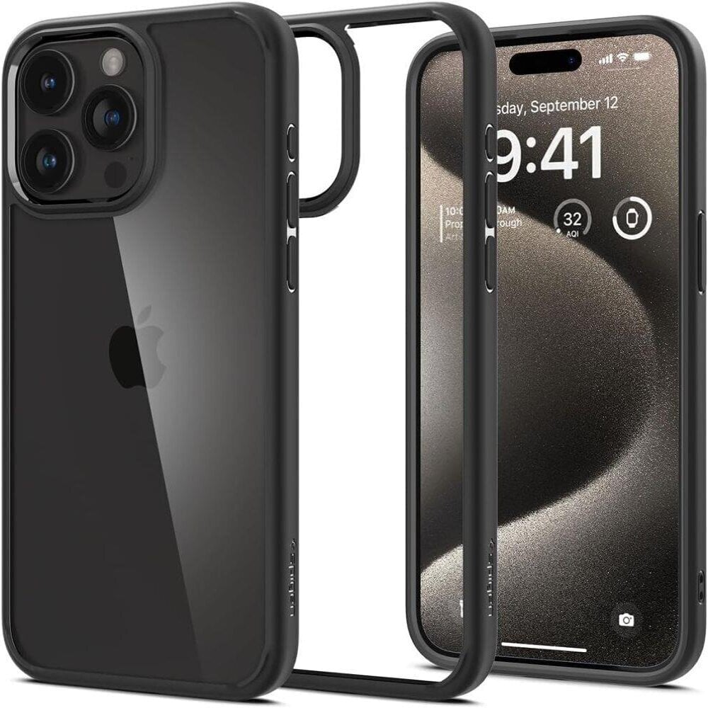 Spigen Ultra Hybrid iPhone 15 Pro 6.1" Matte Black ACS06713 цена и информация | Telefonide kaitsekaaned ja -ümbrised | hansapost.ee