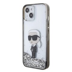 Чехол Karl Lagerfeld для iPhone 15 6,1 KLHCP15SLKKNSK transparentna hardcase Liquid Glitter Ikonik цена и информация | Чехлы для телефонов | hansapost.ee