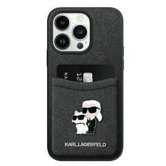 Karl Lagerfeld KLHCP15XSAPKCNPK iPhone 15 Pro Max 6.7" czarny|black hardcase Saffiano Cardslot KC Metal Pin цена и информация | Чехлы для телефонов | hansapost.ee