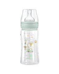 Стеклянная бутылочка для кормления KikkaBoo Jungle King, зеленая, 3+ месяца, 240 мл цена и информация | Бутылочки и аксессуары | hansapost.ee