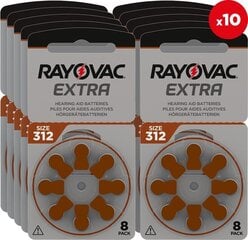 Батарейки для слуховых аппаратов Rayovac Extra PR41 312, 80шт. цена и информация | Батареи | hansapost.ee