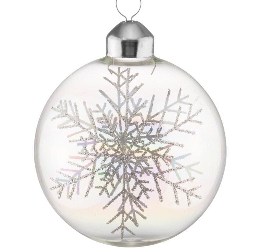 Kuuseehted Winteria Glass bauble Snowflake, 8 cm, 3 tk. цена и информация | Jõulukaunistused | hansapost.ee