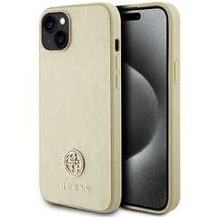 Guess GUHCP15SPS4DGPD iPhone 15 6.1" złoty|gold hardcase Leather 4G Metal Logo Strass цена и информация | Чехлы для телефонов | hansapost.ee