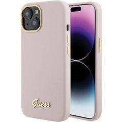 Guess GUHCP15SSMBSLP iPhone 15 6.1" różowy|pink hardcase Silicone Script Metal Logo & Frame цена и информация | Чехлы для телефонов | hansapost.ee