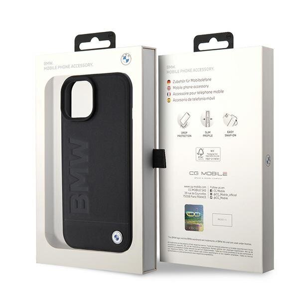 BMW BMHMP15SSLLBK iPhone 15 6,1" Black Magsafe Imprint hind ja info | Telefonide kaitsekaaned ja -ümbrised | hansapost.ee