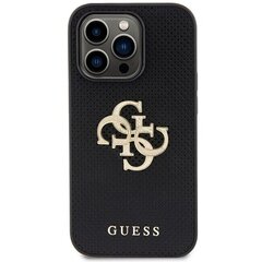 Guess GUHCP15LPSP4LGK iPhone 15 Pro 6.1" czarny|black hardcase Leather Perforated 4G Glitter Logo цена и информация | Чехлы для телефонов | hansapost.ee