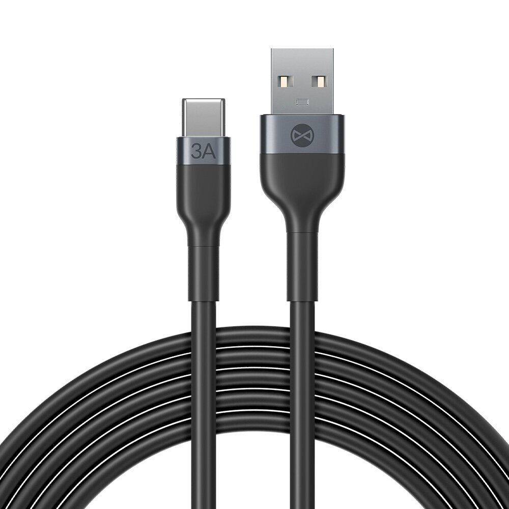 Forever Flexible cable USB - USB-C 1,0 m 3A black цена и информация | Mobiiltelefonide kaablid | hansapost.ee
