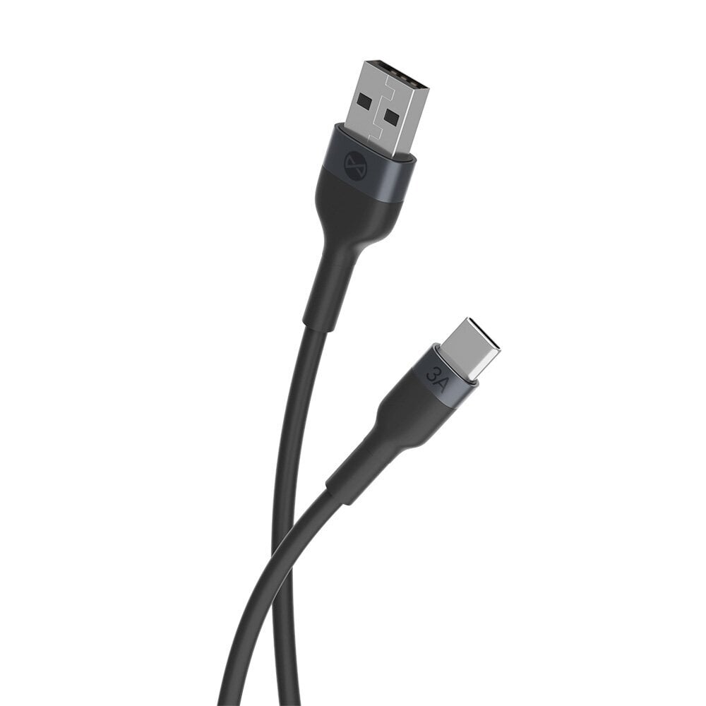 Forever Flexible cable USB - USB-C 1,0 m 3A black цена и информация | Mobiiltelefonide kaablid | hansapost.ee
