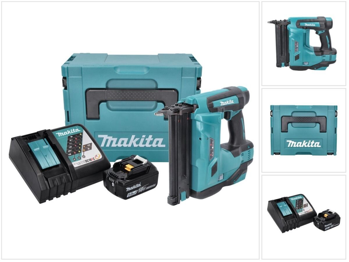 Naelapüstol Makita DBN 500 RT1J, 1 tk цена и информация | Käsitööriistad | hansapost.ee