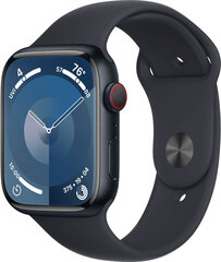 Apple Watch Series 9 GPS + Cellular 45mm Midnight Aluminium Case with Midnight Sport Band - S/M MRMC3ET/A цена и информация | Смарт-часы (smartwatch) | hansapost.ee