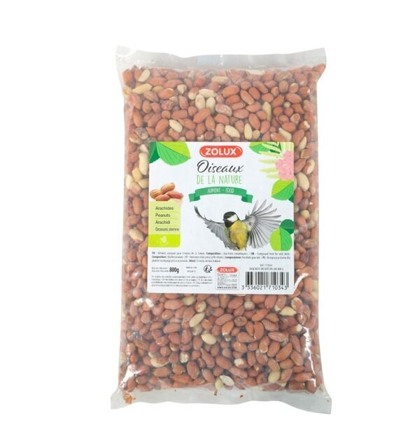 Maapähklid metslindudele Zolux, 800 g цена и информация | Eksootiliste loomade toit | hansapost.ee