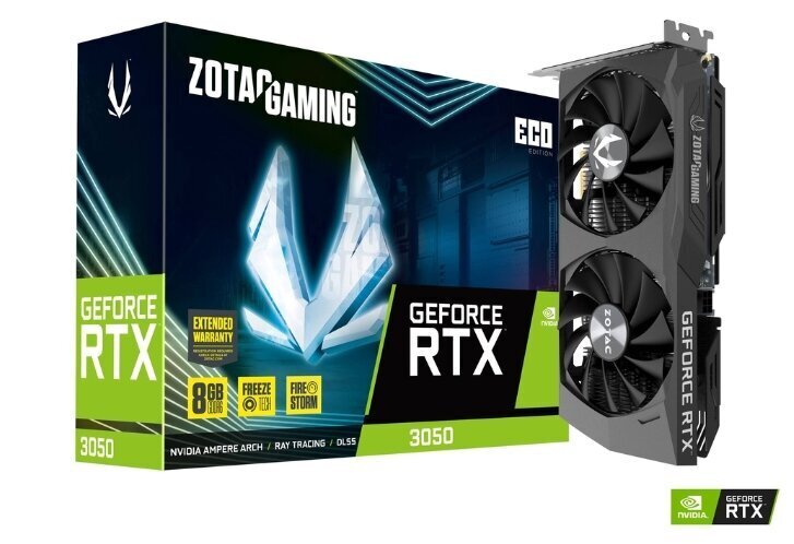 Zotac Gaming GeForce RTX 3050 Eco (ZT-A30500K-10M) цена и информация | Videokaardid | hansapost.ee
