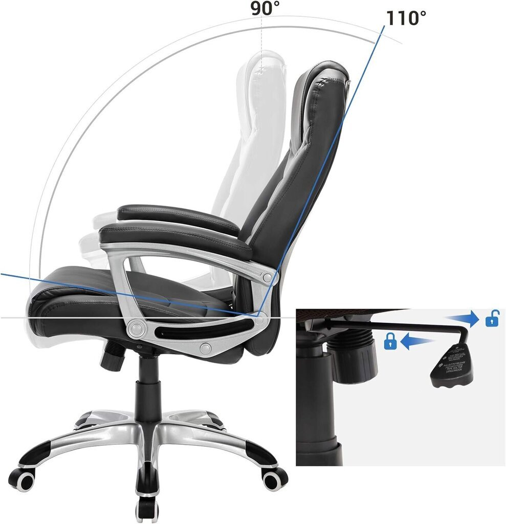 Kontoritool Songmics OBG21B, must hind ja info | Kontoritoolid | hansapost.ee