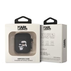 Karl Lagerfeld 3D Logo NFT Karl and Choupette Silicone Case for AirPods 1|2 Black цена и информация | Аксессуары для наушников | hansapost.ee