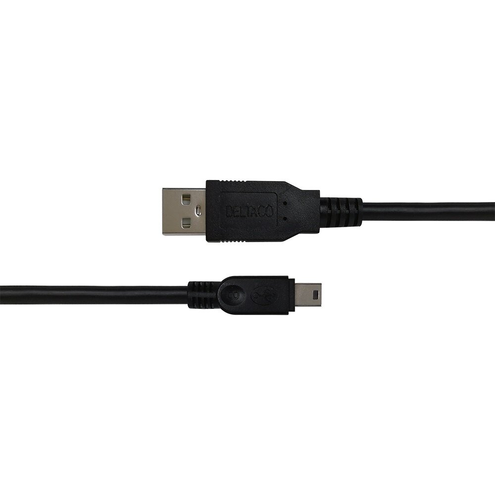 Deltaco R00140007, USB-A, Mini USB-B, 1 m hind ja info | Juhtmed ja kaablid | hansapost.ee