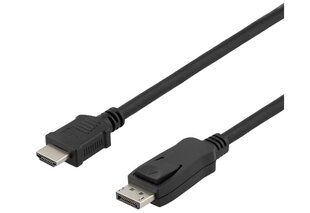 Deltaco, Hdmi, DisplayPort, 3m hind ja info | Juhtmed ja kaablid | hansapost.ee