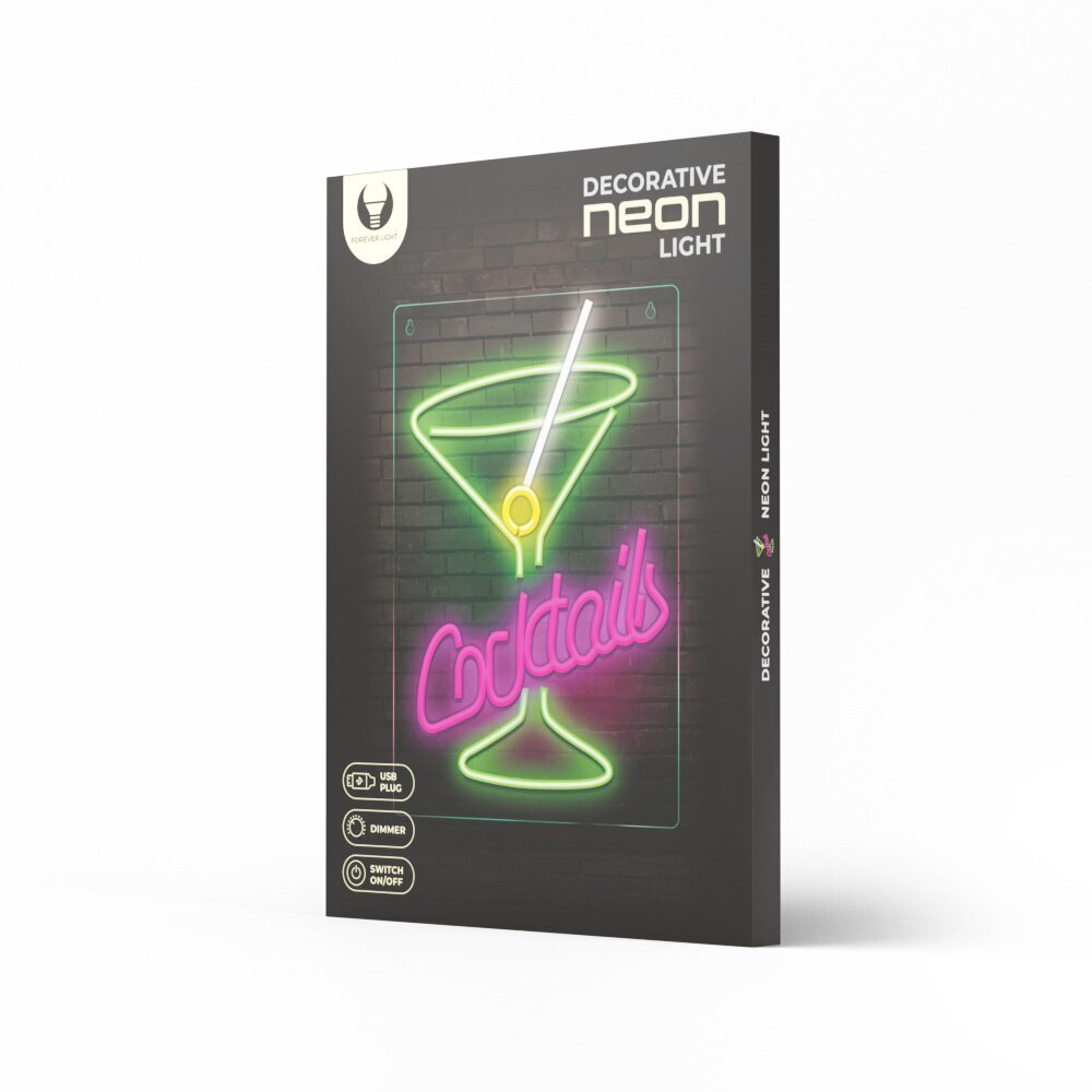 LED-tuli Neon Plexi Cocktails FPNE02X Forever Light hind ja info | Sisustuselemendid | hansapost.ee
