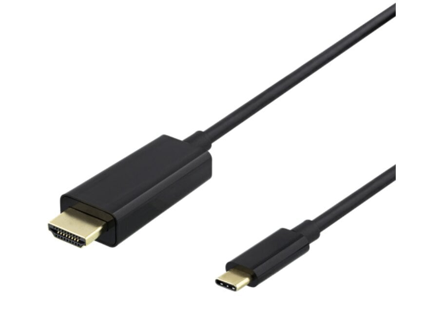 Deltaco, USB-C/HDMI, 1 m kaina ir informacija | Juhtmed ja kaablid | hansapost.ee