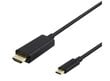 Deltaco, USB-C/HDMI, 1 m hind ja info | Juhtmed ja kaablid | hansapost.ee