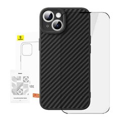Case Baseus Synthetic Fiber iPhone 15 ProMax + tempered glass цена и информация | Чехлы для телефонов | hansapost.ee