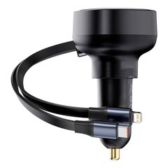 Car Charger Baseus Enjoyment USB with USB-C cable and Lightning  60W (black) цена и информация | Зарядные устройства для телефонов | hansapost.ee