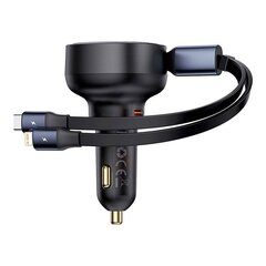 Car Charger Baseus Enjoyment USB-C with USB-C cable and Lightning  60W (black) цена и информация | Зарядные устройства для телефонов | hansapost.ee