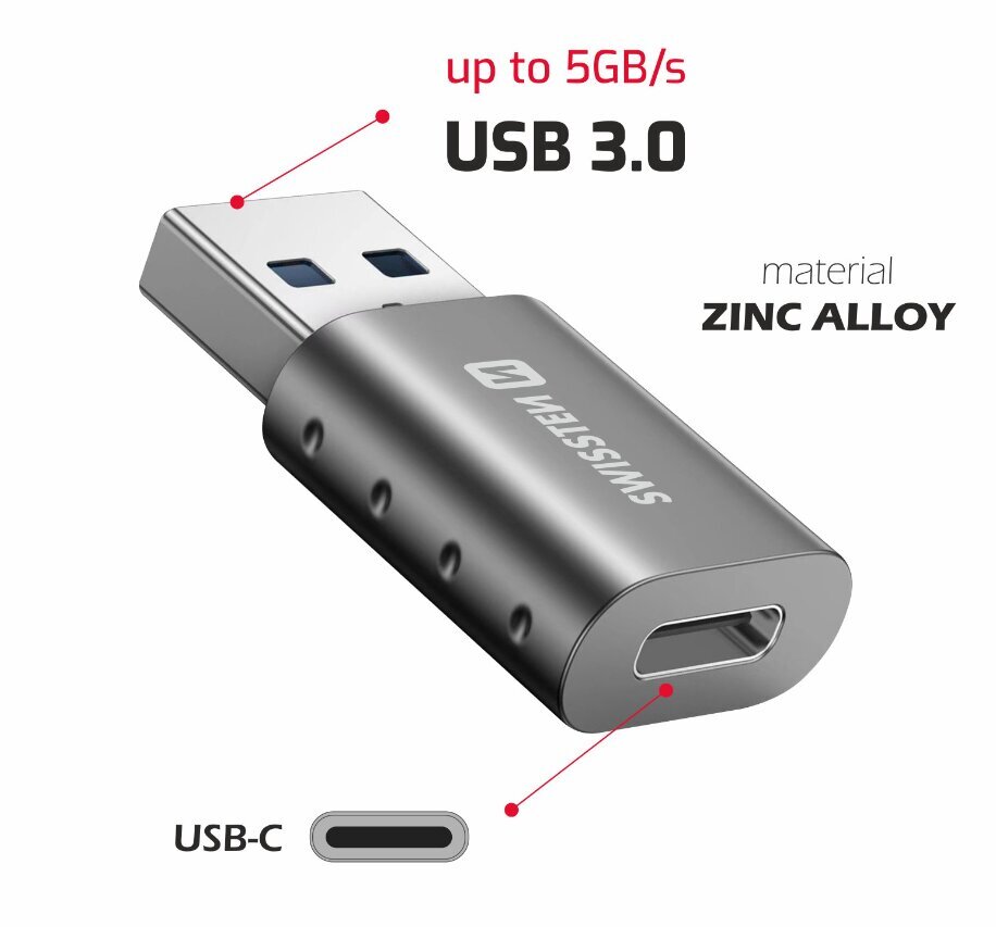 Swissten Adapter USB-A / USB-C цена и информация | USB adapterid ja jagajad | hansapost.ee