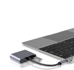 RoGer USB-C Мультимедиа адаптер HDMI 4K@30Hz / VGA 1080p / USB 3.0 / USB-C PD / Серый цена и информация | Адаптеры и USB-hub | hansapost.ee