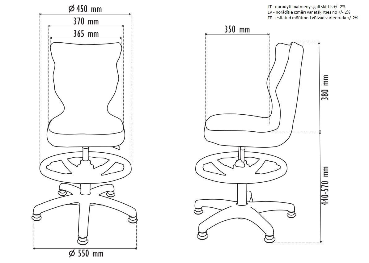 Laste tool Petit AB4, punane/valge hind ja info | Kontoritoolid | hansapost.ee