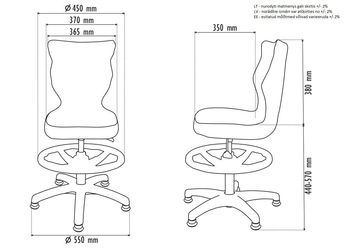 Lastetool, Petit AB4, roosa/valge hind ja info | Kontoritoolid | hansapost.ee