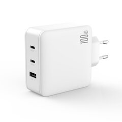 XO wall charger CE14 PD QC 3.0 100W 1x USB 2x USB-C white цена и информация | Зарядные устройства для телефонов | hansapost.ee
