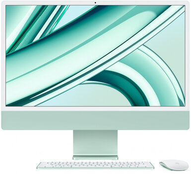 iMac 24” 4.5K Retina, Apple M3 8C CPU, 10C GPU/8GB/256GB SSD/Green/INT - MQRN3ZE/A hind ja info | Lauaarvutid | hansapost.ee