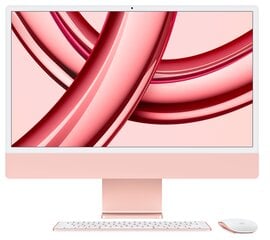 iMac 24" 4.5K Retina, Apple M3 8C CPU, 10C GPU/8GB/256GB SSD/Pink/SWE цена и информация | Стационарные компьютеры | hansapost.ee