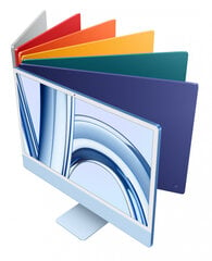 iMac 24" 4.5K Retina, Apple M3 8C CPU, 10C GPU/8GB/256GB SSD/Silver/INT цена и информация | Стационарные компьютеры | hansapost.ee